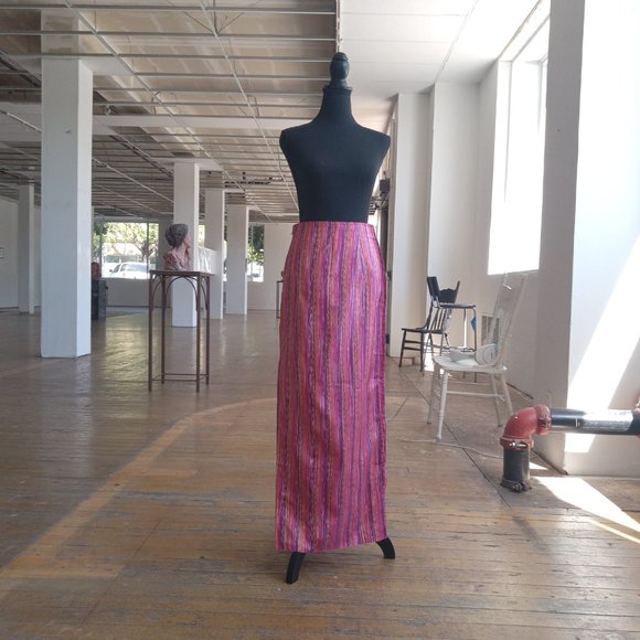 Pink, Orange and Purple maxi skirt with split - Picture 7 of 8